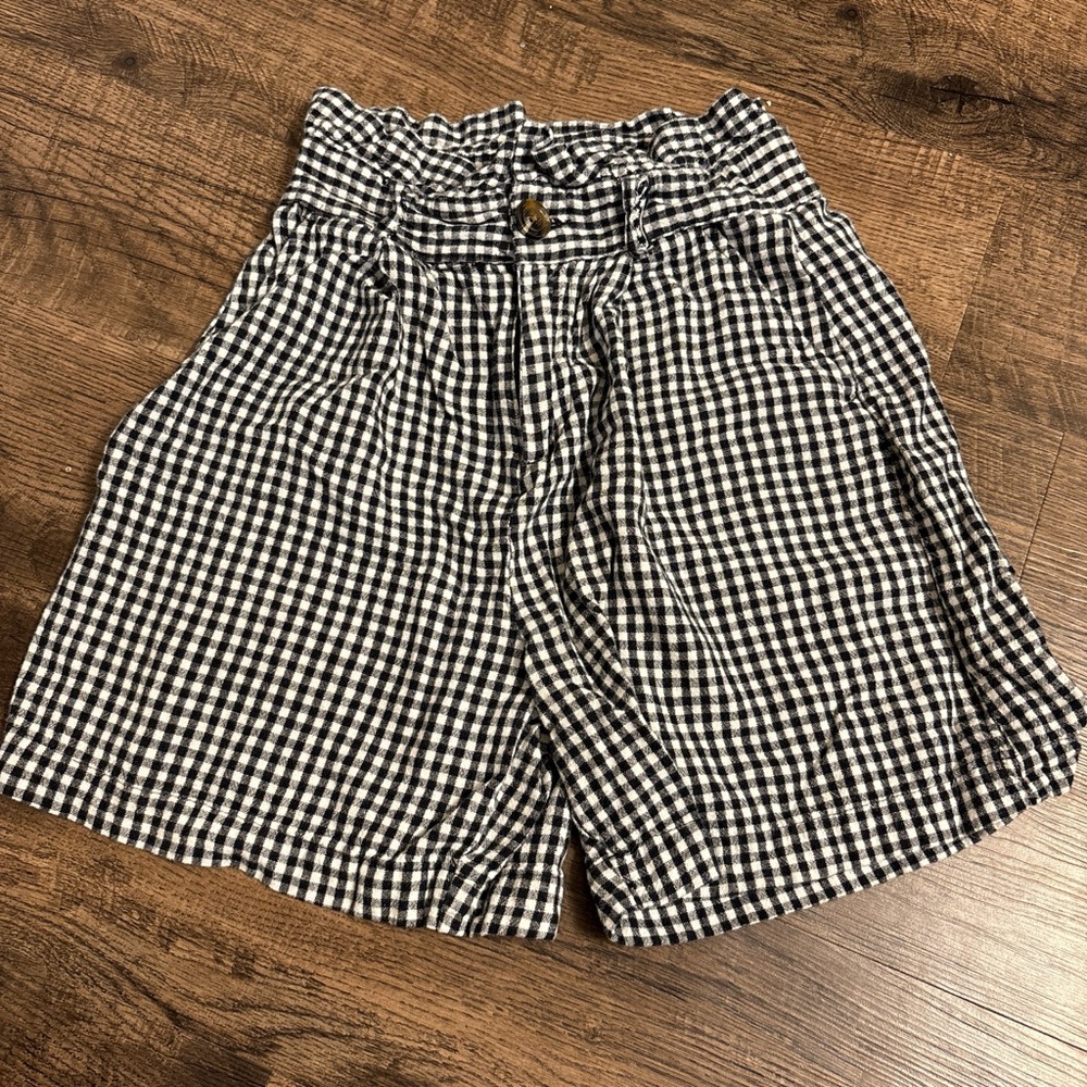 Who What Wear High Waist Gingham Shorts